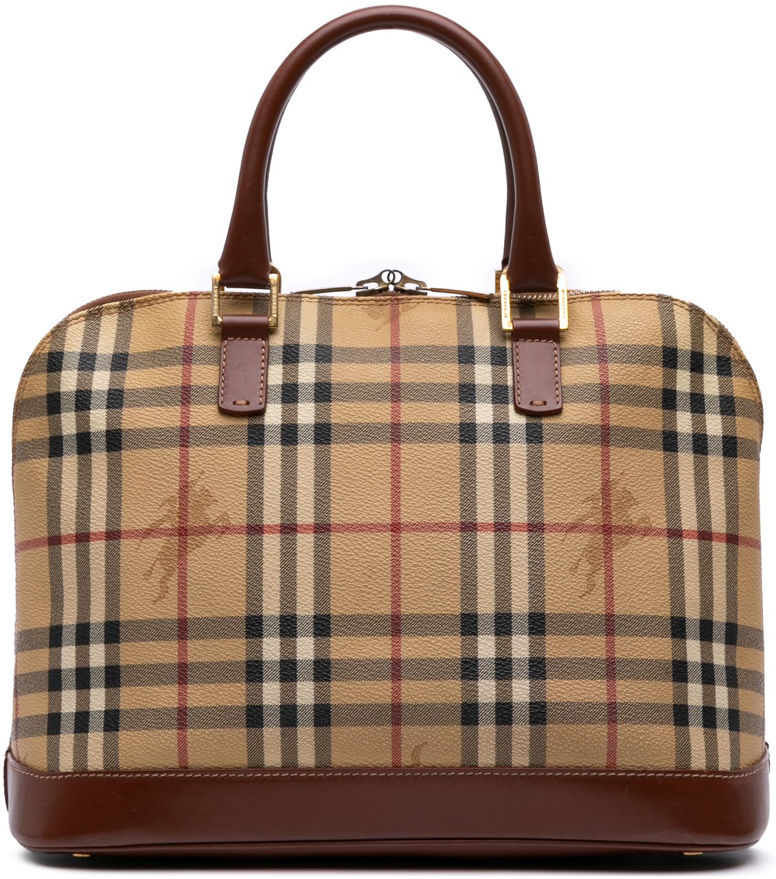 Burberry Haymarket Check Coated Canvas Handbag Bruin