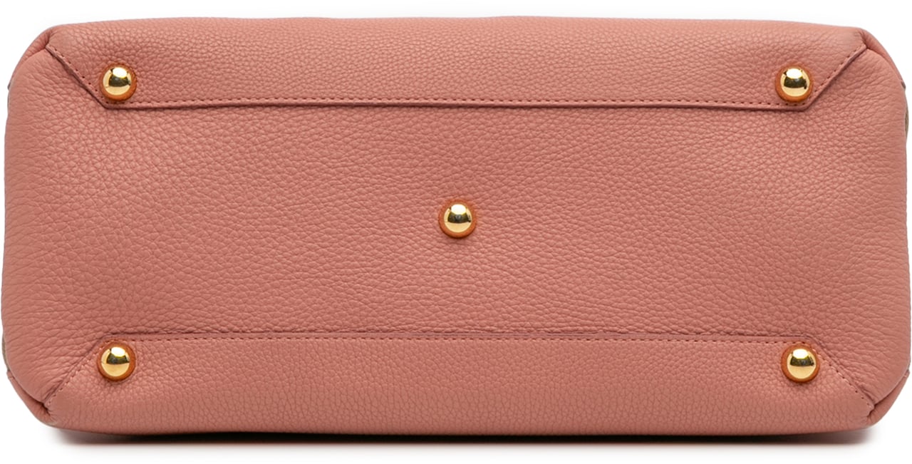Burberry Medium Leather and House Check Banner Satchel Roze