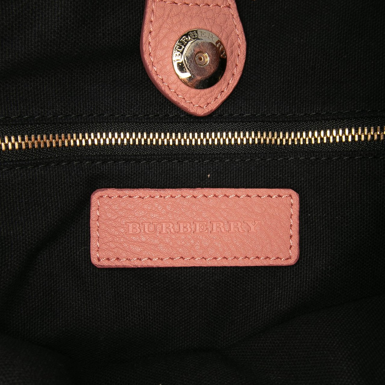 Burberry Medium Leather and House Check Banner Satchel Roze