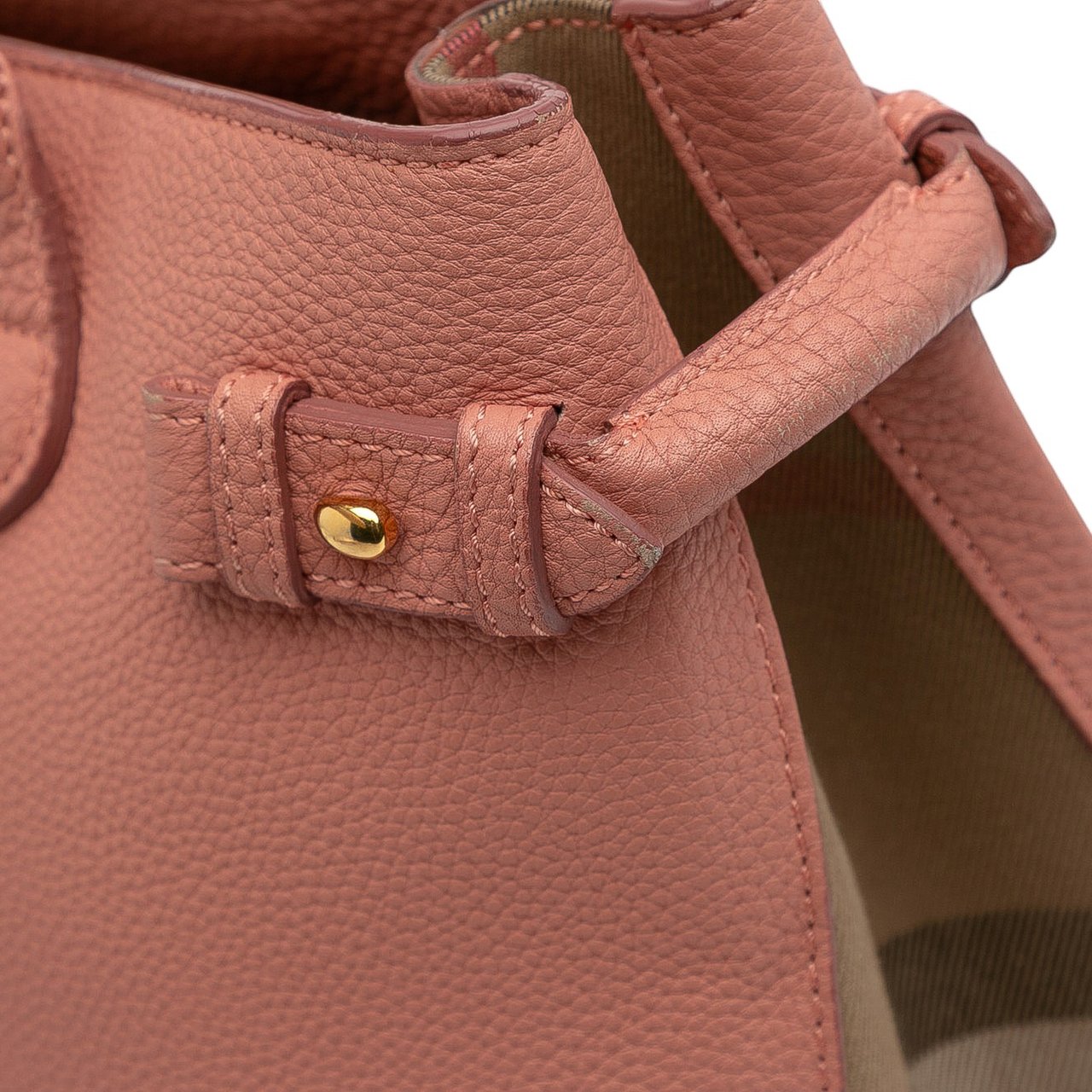 Burberry Medium Leather and House Check Banner Satchel Roze