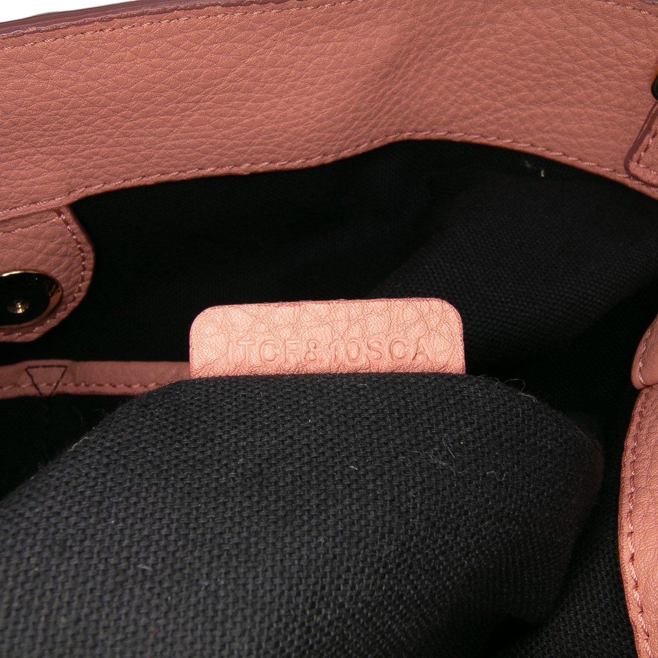 Burberry Medium Leather and House Check Banner Satchel Roze