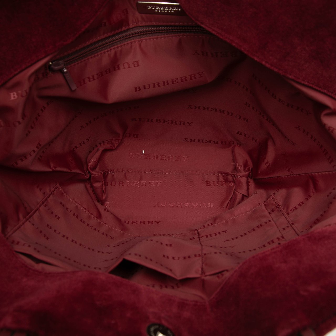 Burberry Velvet Trimmed House Check Canvas Tote Bruin