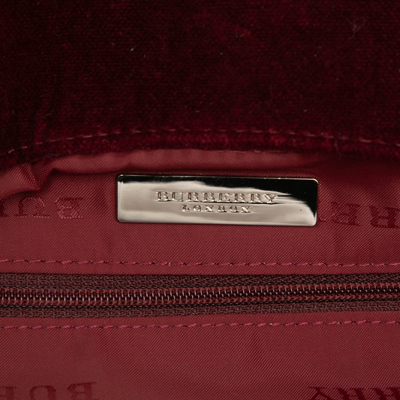Burberry Velvet Trimmed House Check Canvas Tote Bruin
