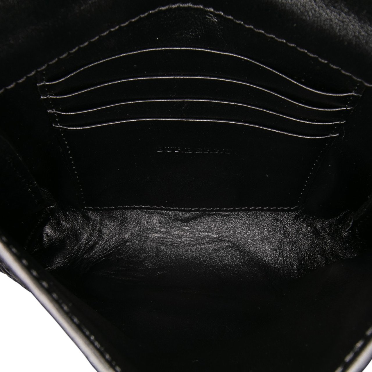 Burberry Embossed Grain Check Leather Langley Crossbody Zwart