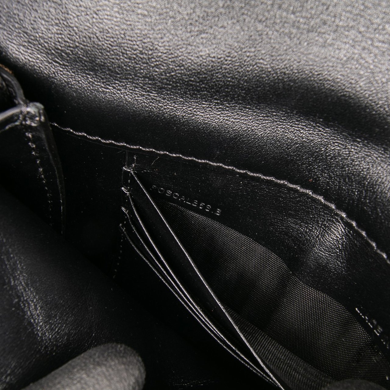 Burberry Embossed Grain Check Leather Langley Crossbody Zwart
