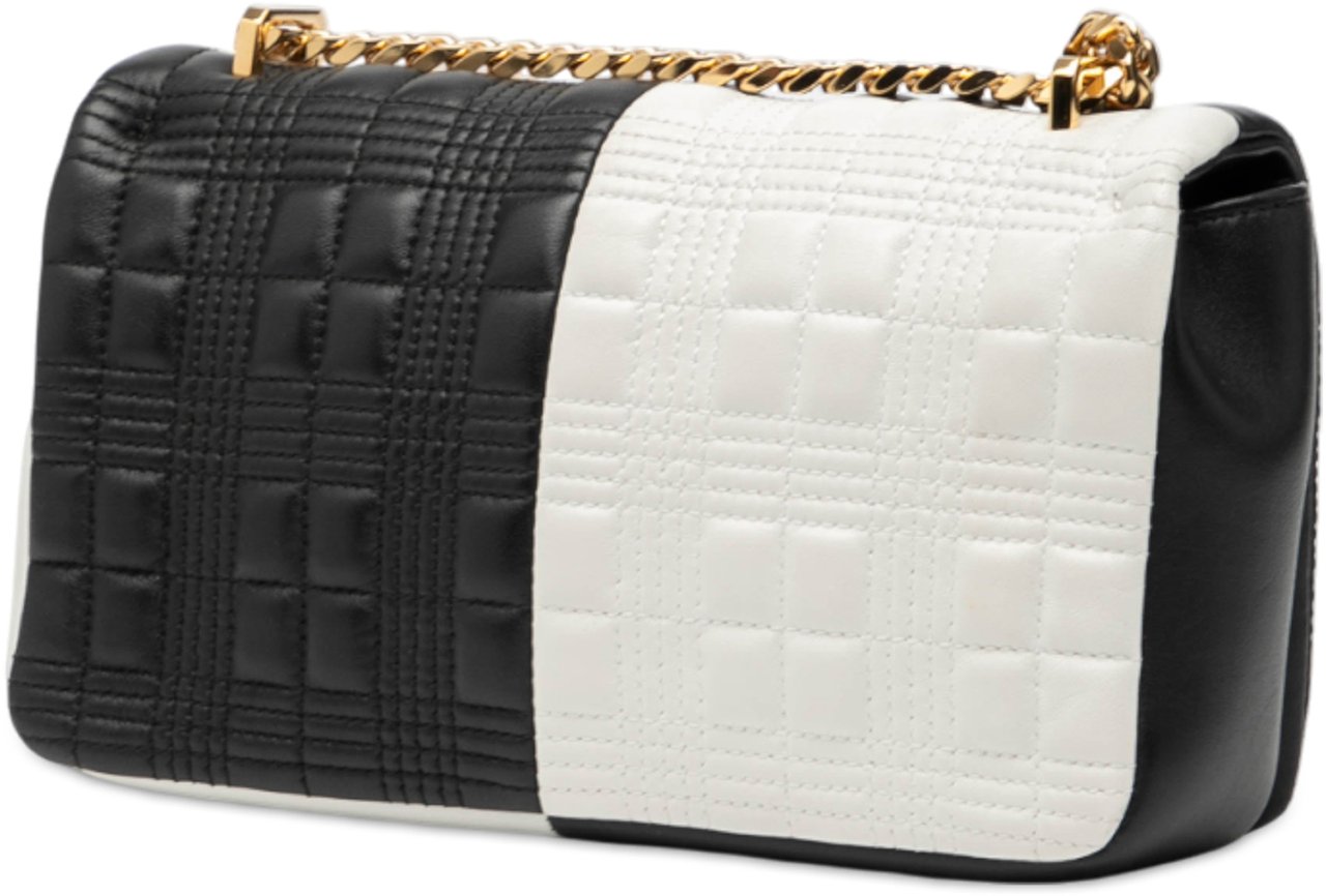 Burberry Small Bicolor Quilted Lambskin Lola Crossbody Zwart