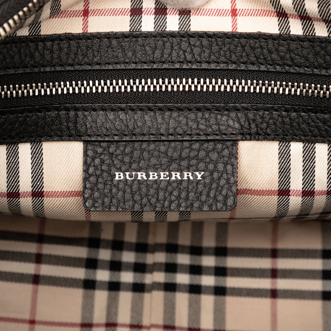 Burberry Leather Boston Bag Zwart