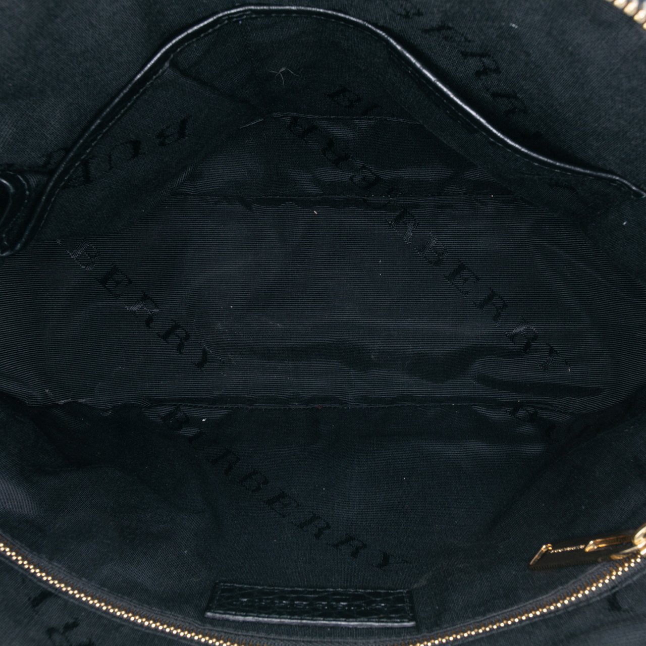 Burberry Small Grained Calfskin Heritage Orchard Bowling Bag Zwart