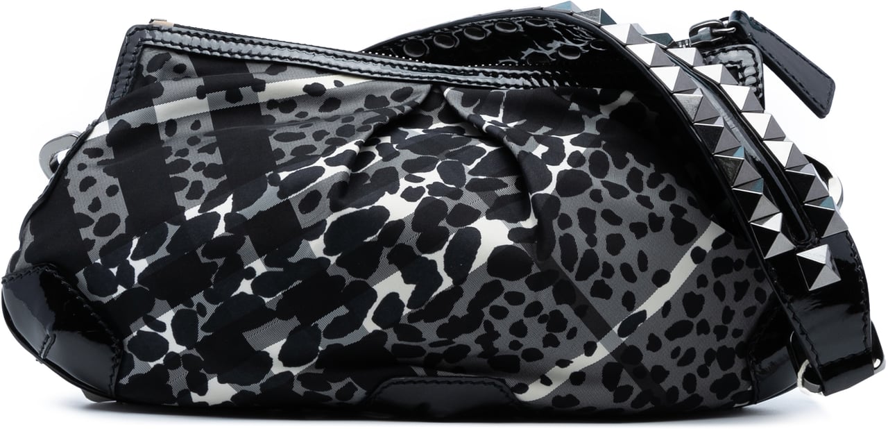 Burberry Floral Beat Check Nylon Foley Hobo Grijs