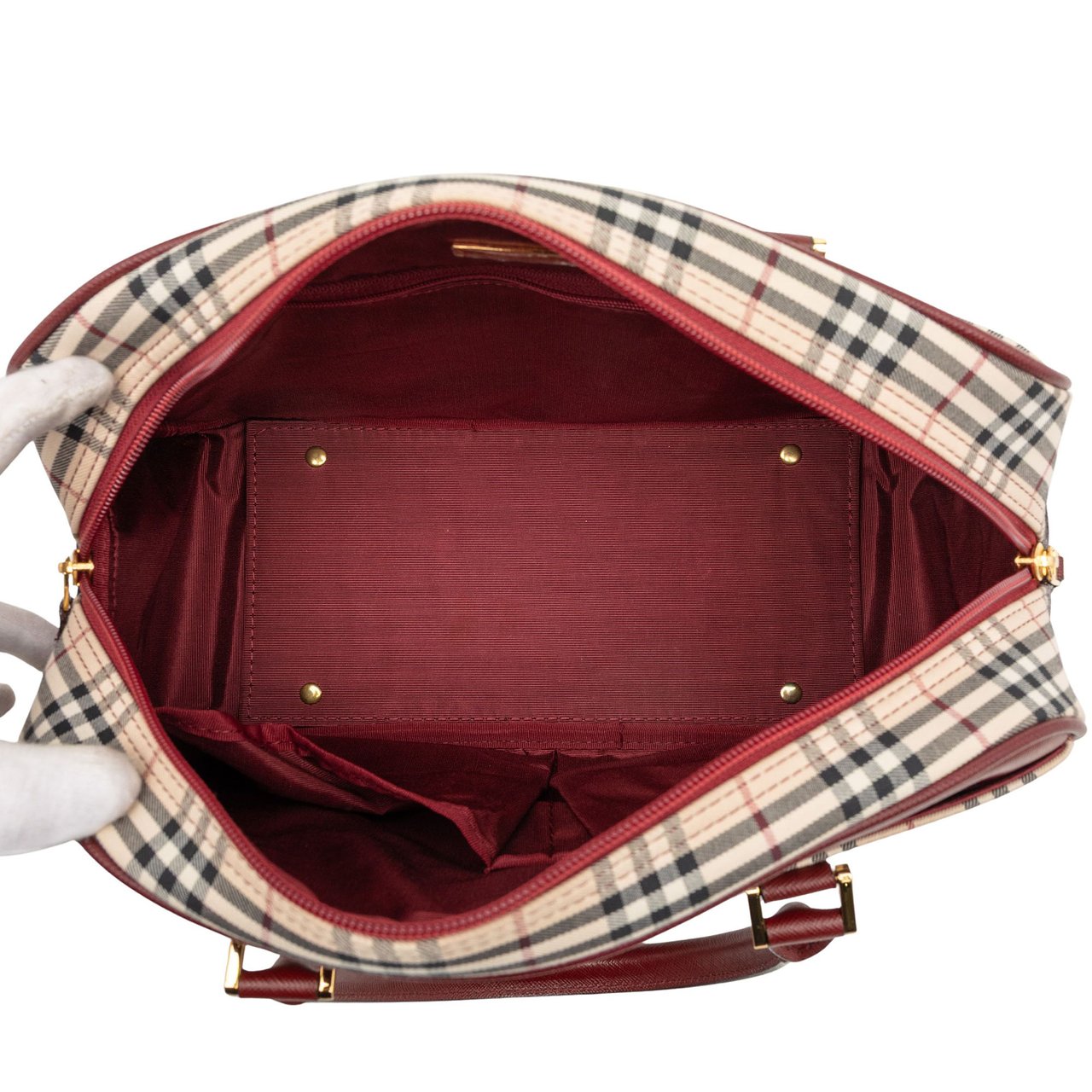 Burberry House Check Canvas Handbag Bruin