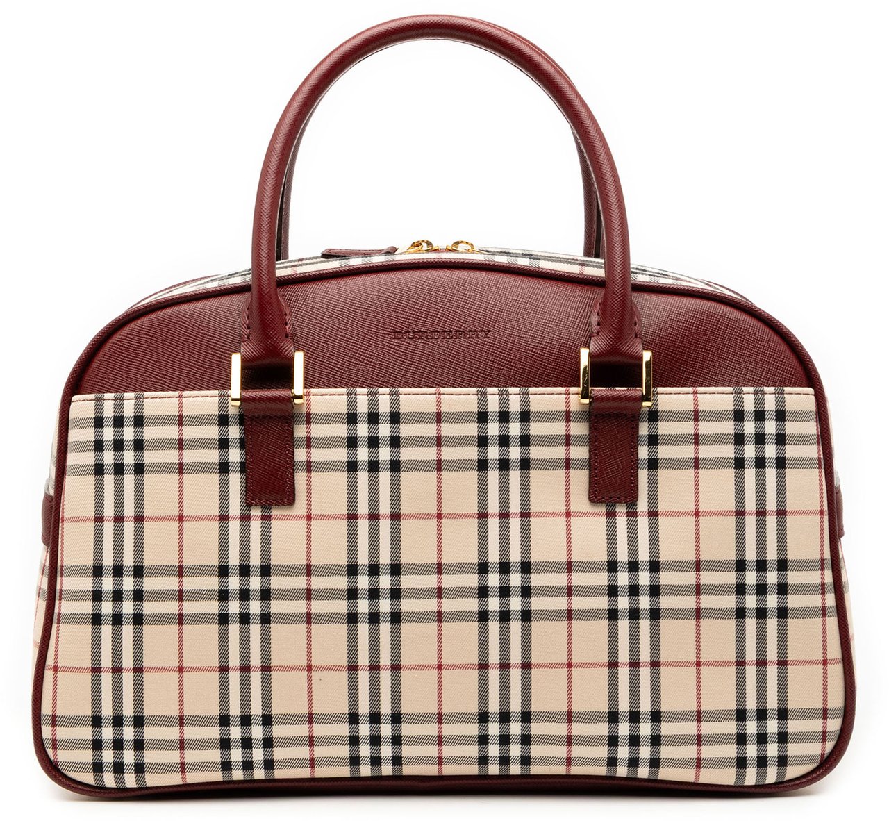 Burberry House Check Canvas Handbag Bruin