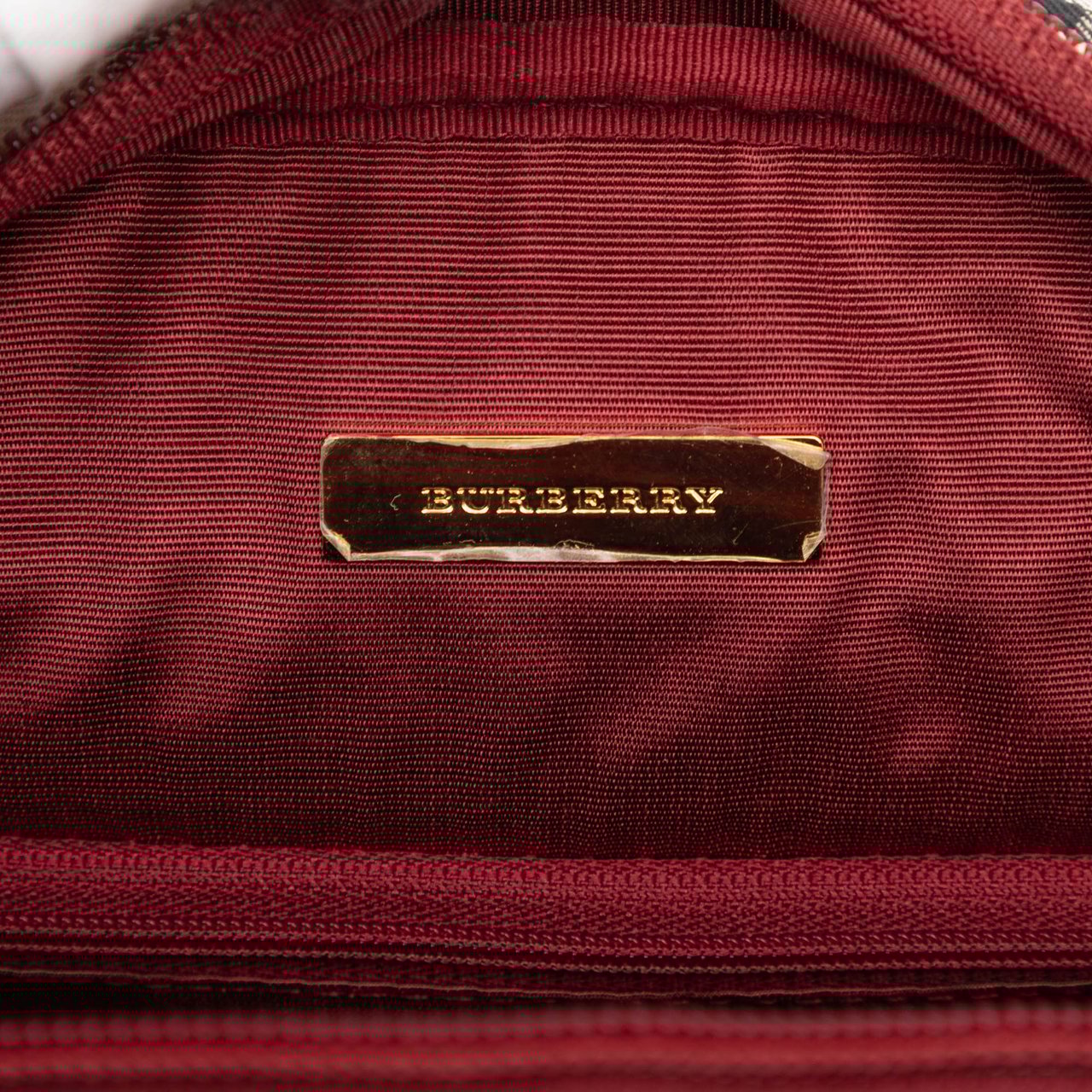 Burberry House Check Canvas Handbag Bruin