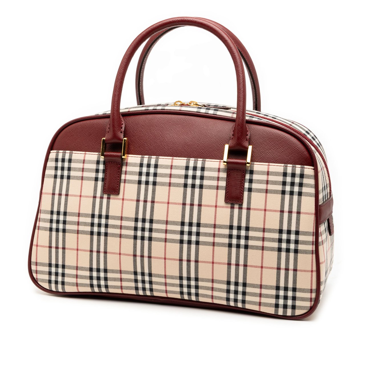Burberry House Check Canvas Handbag Bruin