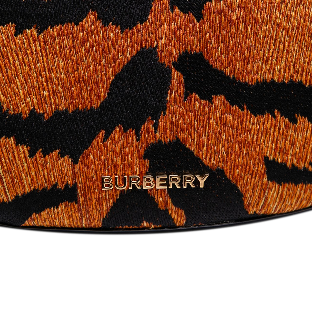 Burberry Mini Canvas Tiger Print Olympia Shoulder Bag Bruin