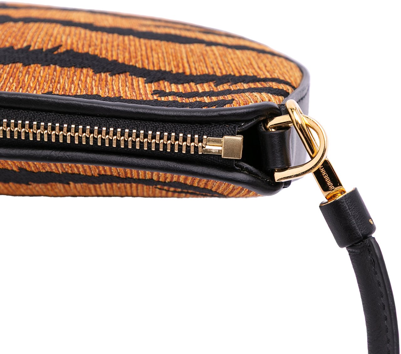Burberry Mini Canvas Tiger Print Olympia Shoulder Bag Bruin