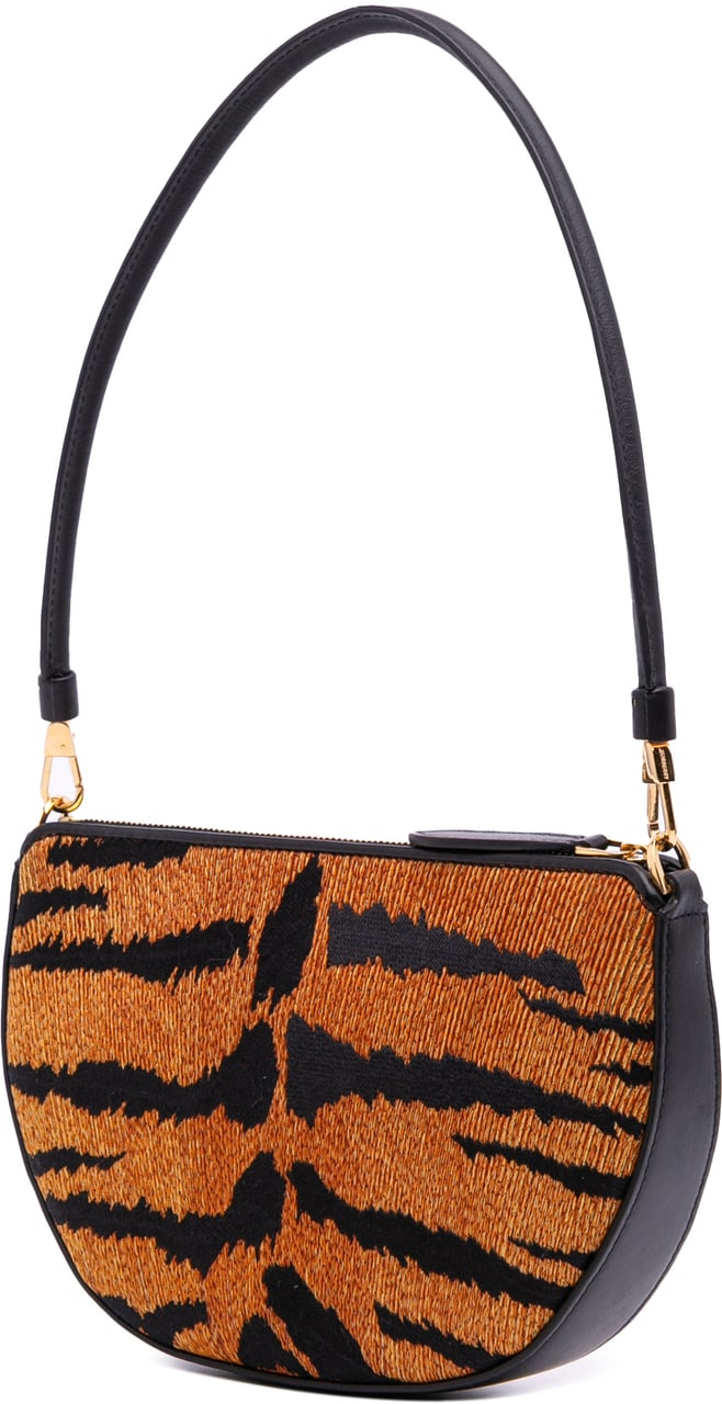 Burberry Mini Canvas Tiger Print Olympia Shoulder Bag Bruin