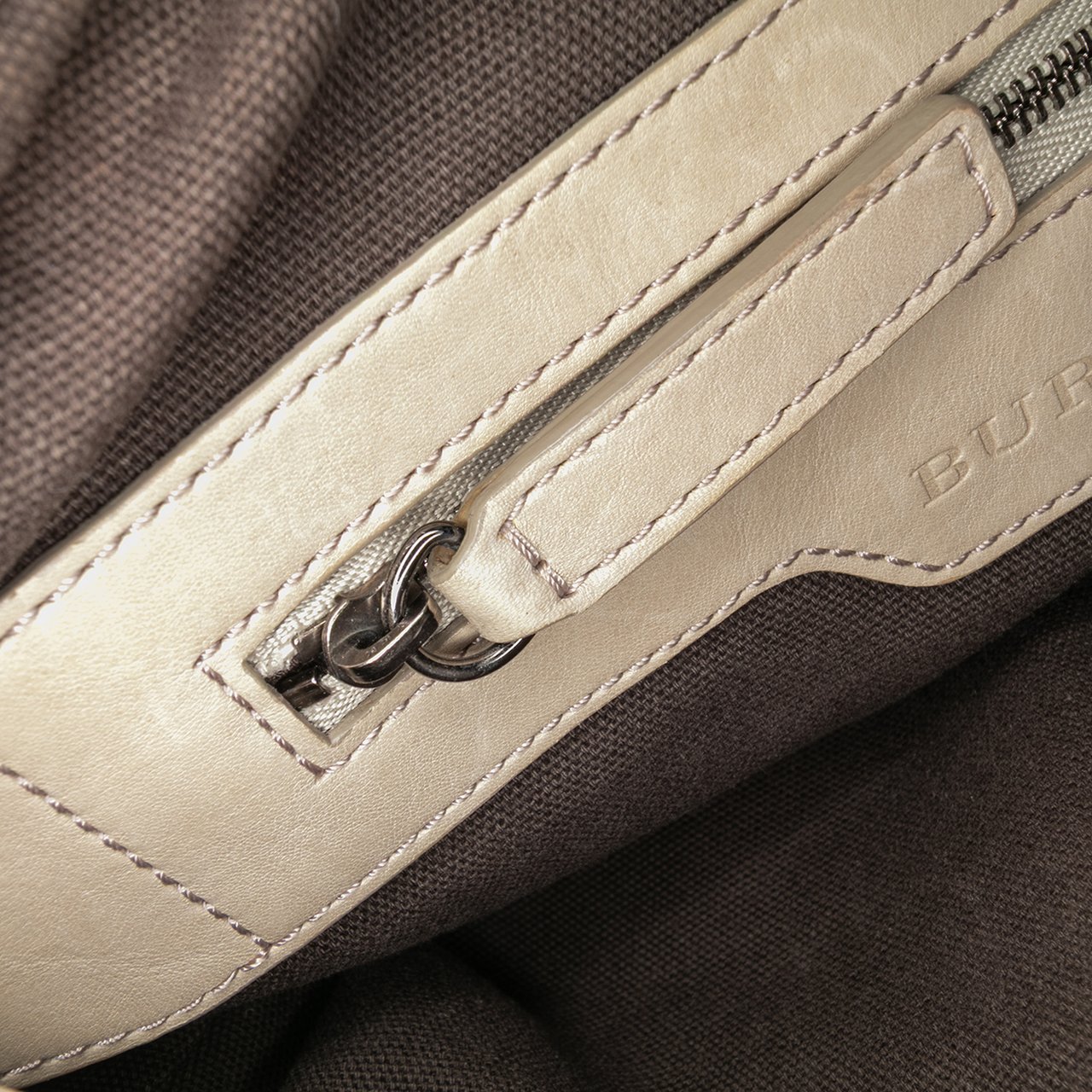 Burberry Smoke Check Coated Canvas Northfield Satchel Bruin