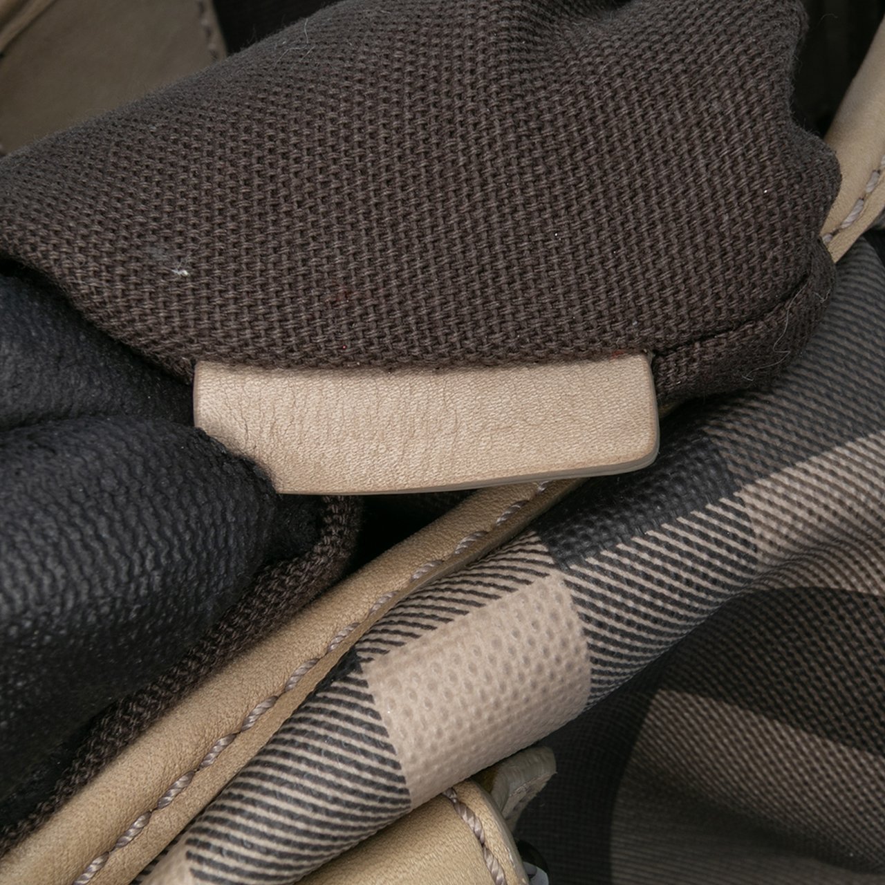 Burberry Smoke Check Coated Canvas Northfield Satchel Bruin