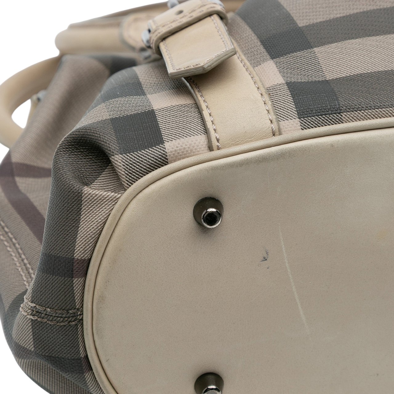 Burberry Smoke Check Coated Canvas Northfield Satchel Bruin
