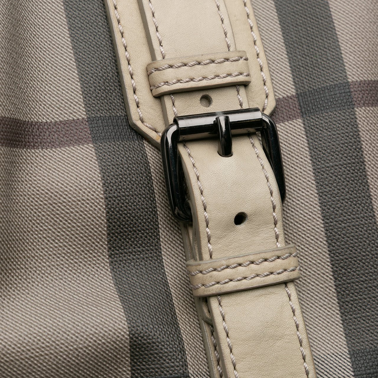 Burberry Smoke Check Coated Canvas Northfield Satchel Bruin