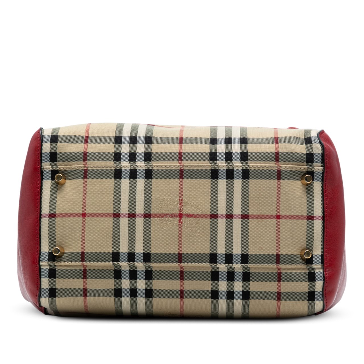 Burberry Small Haymarket Check Canvas and Leather Canterbury Tote Bruin