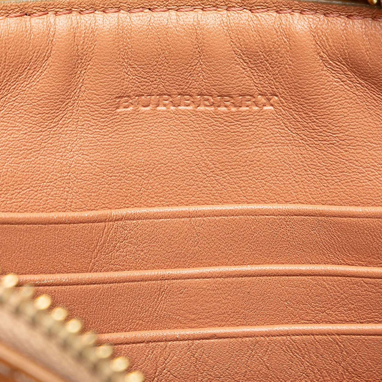 Burberry Haymarket Check Coated Canvas Peyton Crossbody Bruin