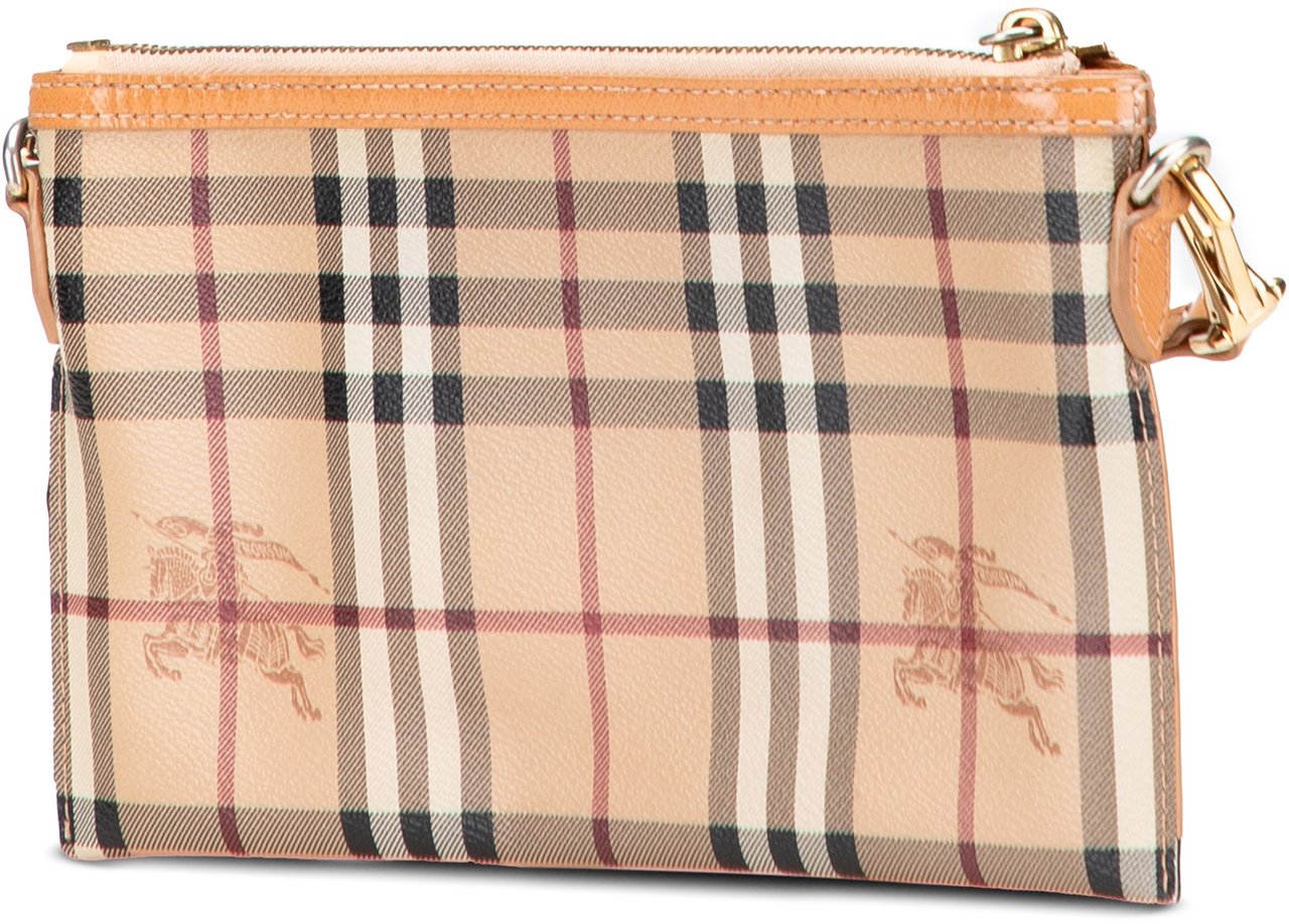 Burberry Haymarket Check Coated Canvas Peyton Crossbody Bruin