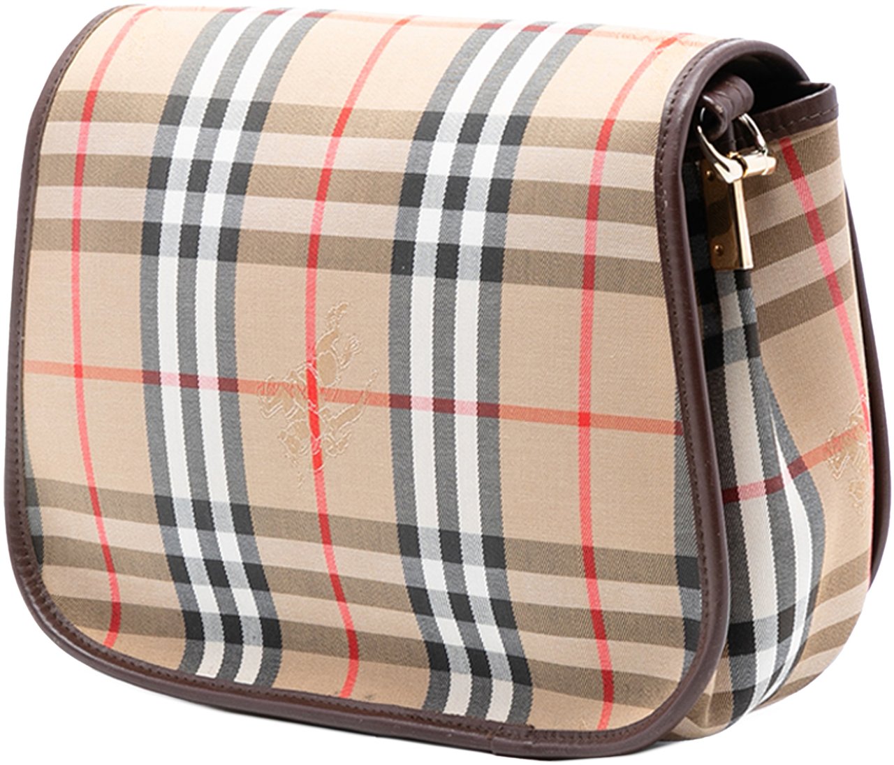 Burberry Haymarket Check Canvas Crossbody Bruin