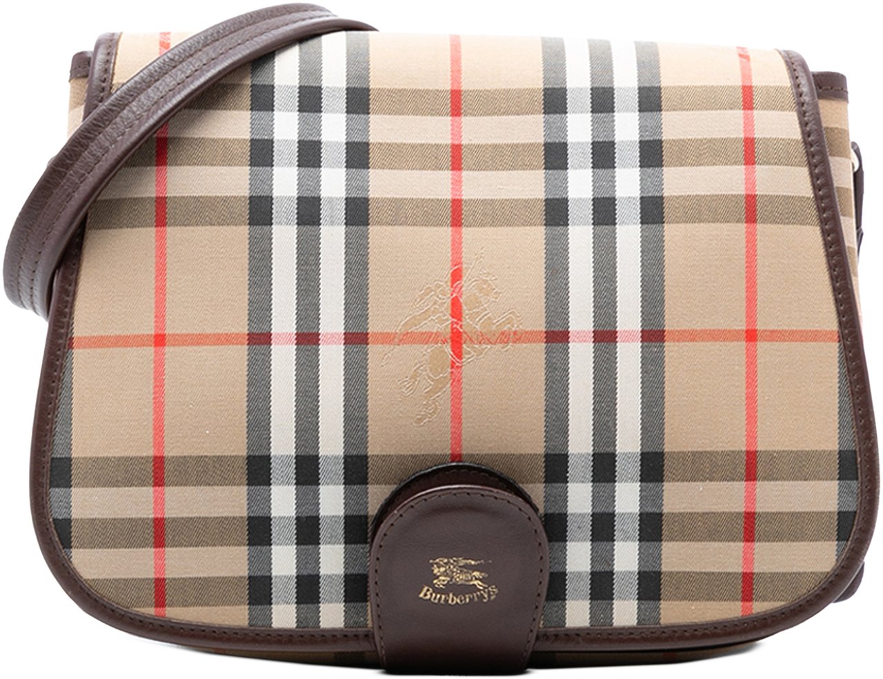 Burberry Haymarket Check Canvas Crossbody Bruin