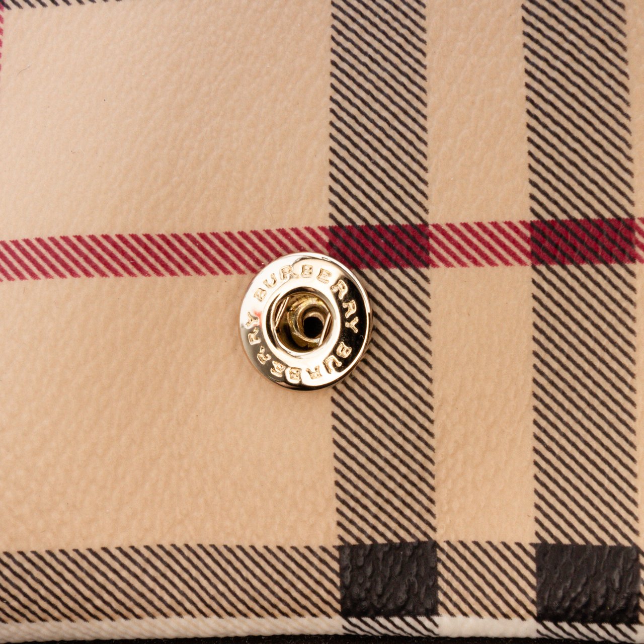Burberry Haymarket Check Coated Canvas Adeline Fold over Clutch Bruin
