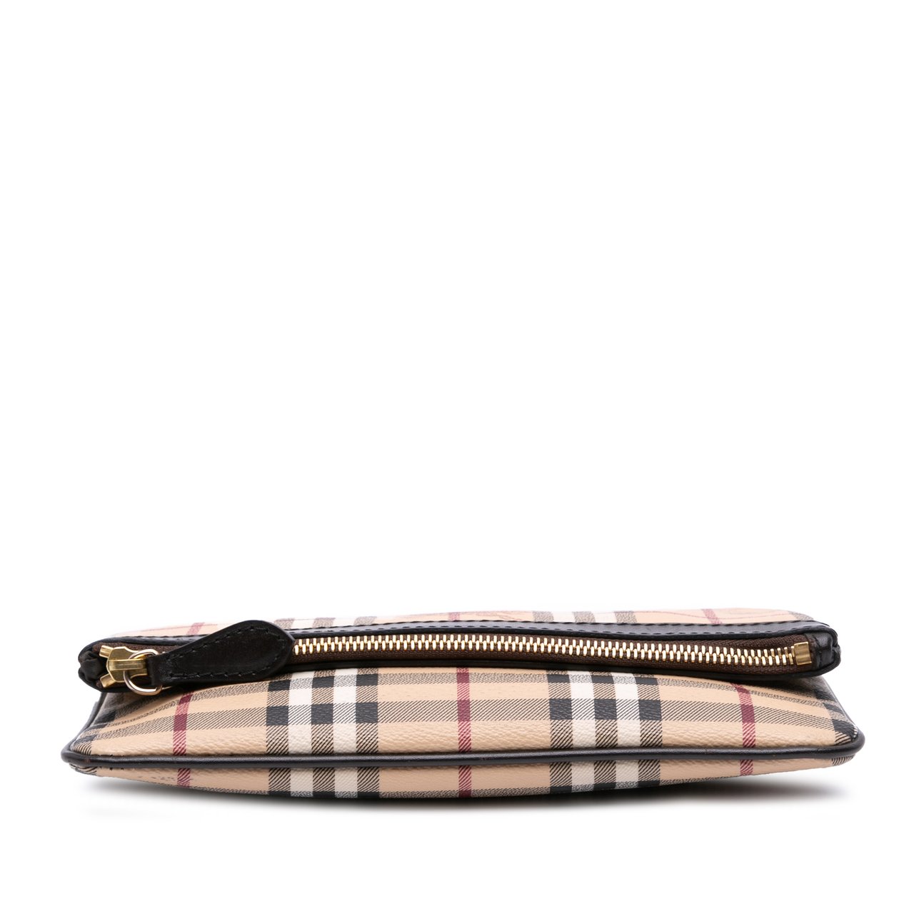 Burberry Haymarket Check Coated Canvas Adeline Fold over Clutch Bruin