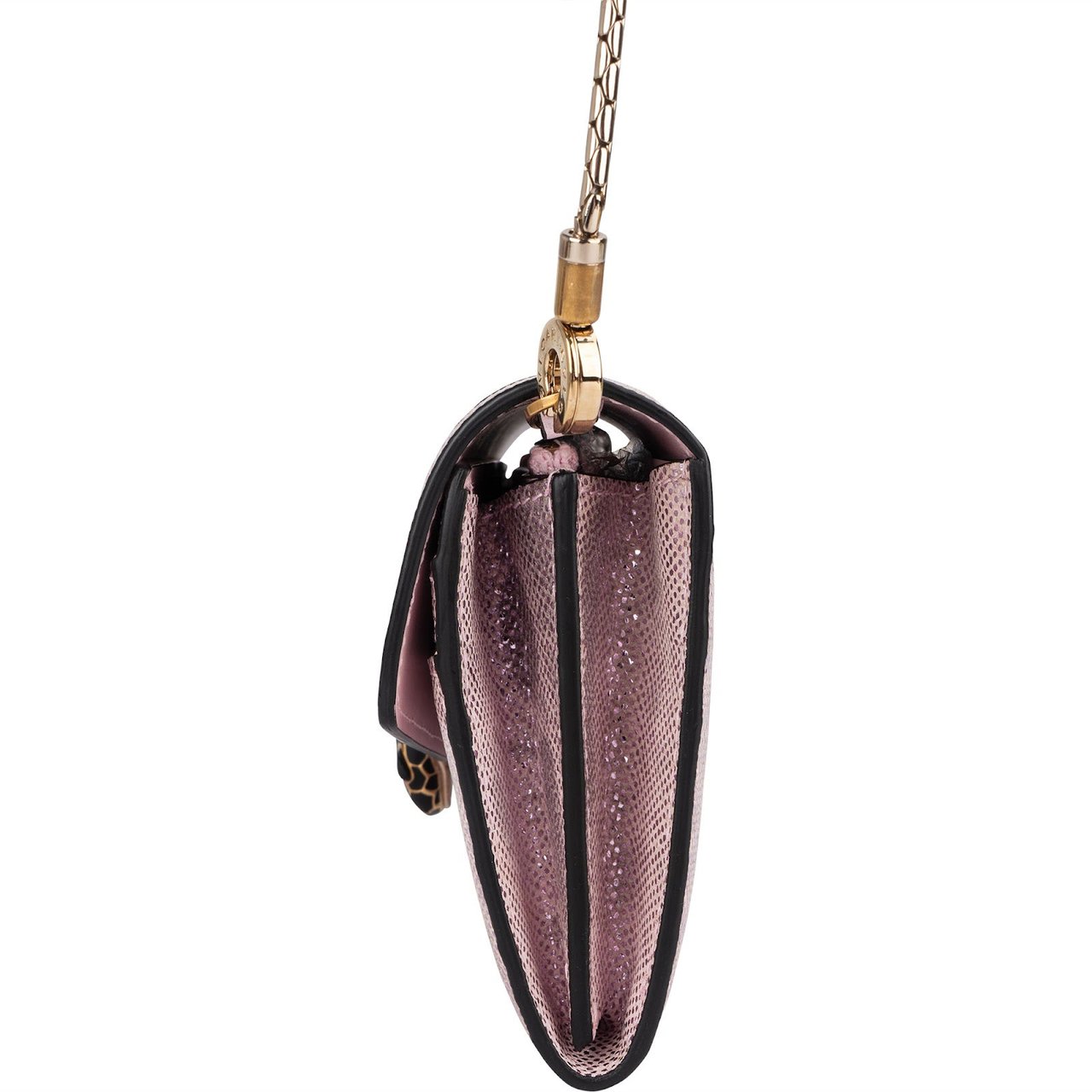 Bvlgari Metallic Serpenti Forever Wallet On Chain Crossbody Bag Roze