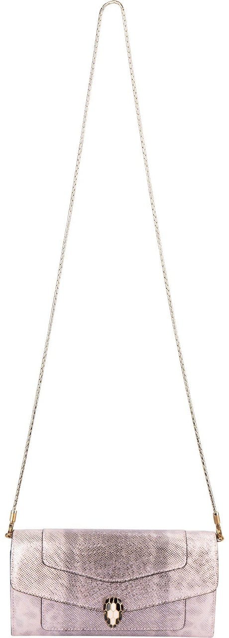 Bvlgari Bvlgari Metallic Serpenti Forever Wallet On Chain Crossbody Bag Rood