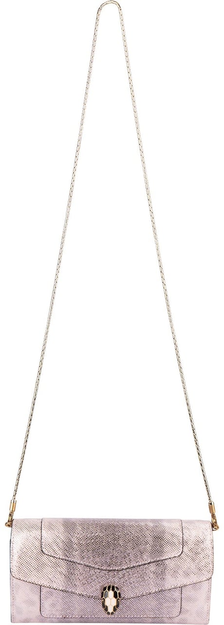 Bvlgari Metallic Serpenti Forever Wallet On Chain Crossbody Bag Roze