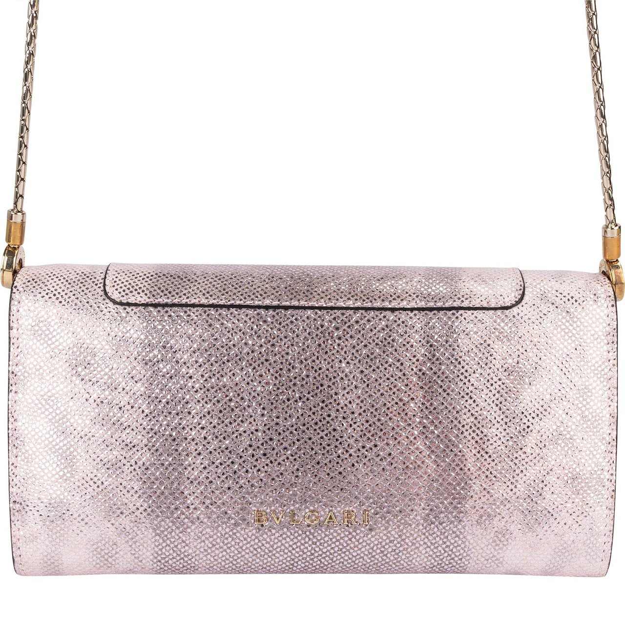Bvlgari Metallic Serpenti Forever Wallet On Chain Crossbody Bag Roze