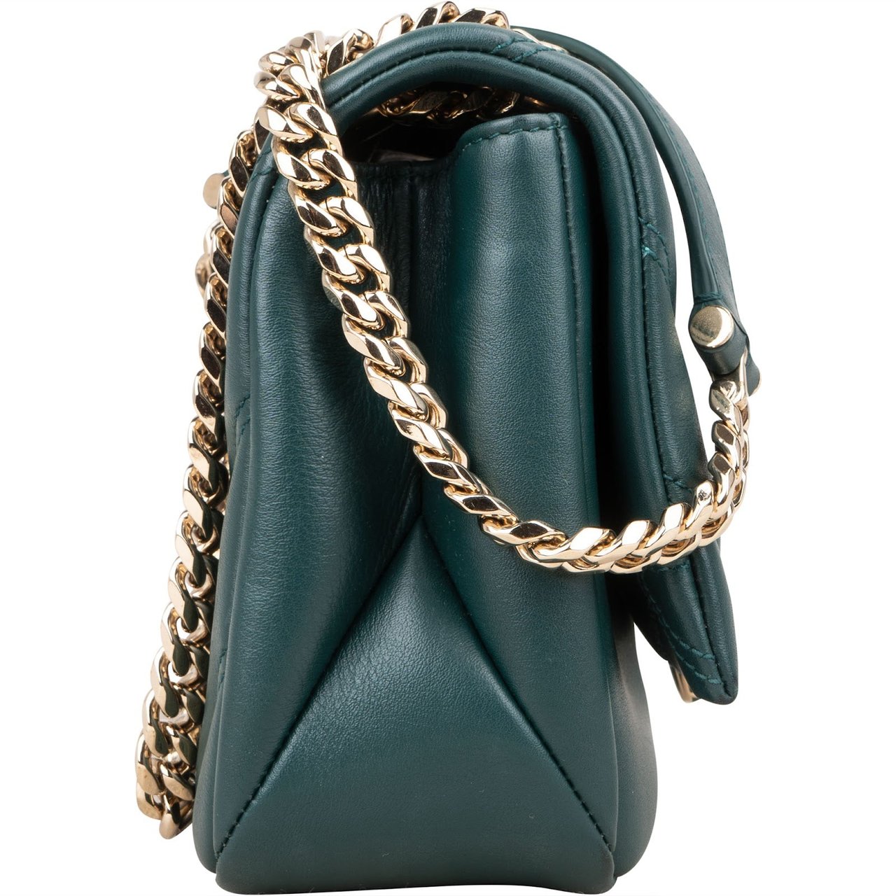 Bvlgari Bvlgari Quilted Calfskin Serpenti Forever Shoulder Crossbody Bag Donkergroen