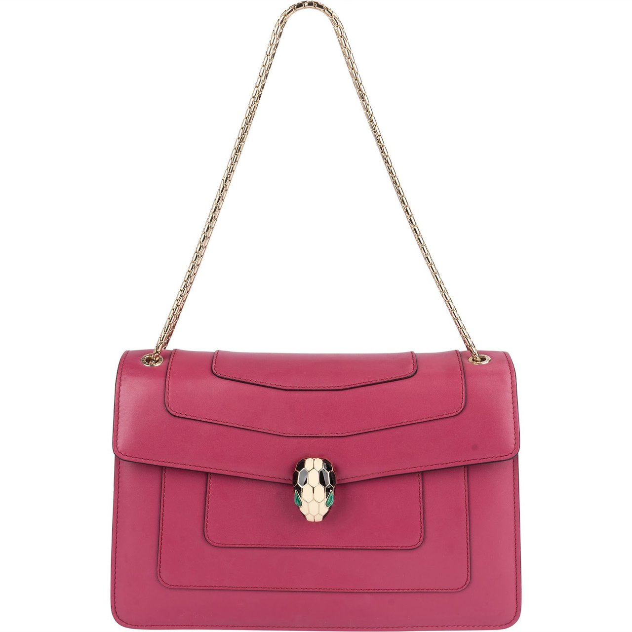 Bvlgari Calfskin Serpenti Forever Shoulder Bag Rood