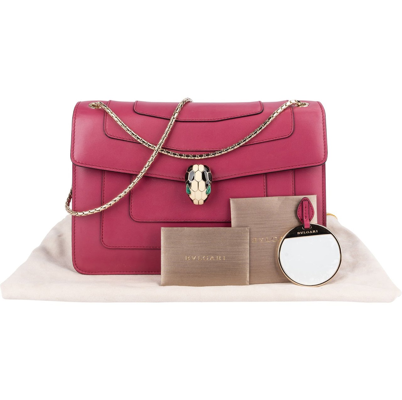 Bvlgari Calfskin Serpenti Forever Shoulder Bag Rood