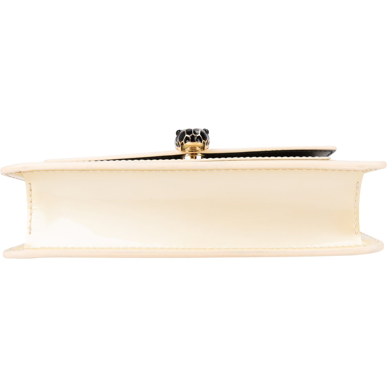 Bvlgari Patent Leather Serpenti Forever Shoulder Crossbody Bag Beige