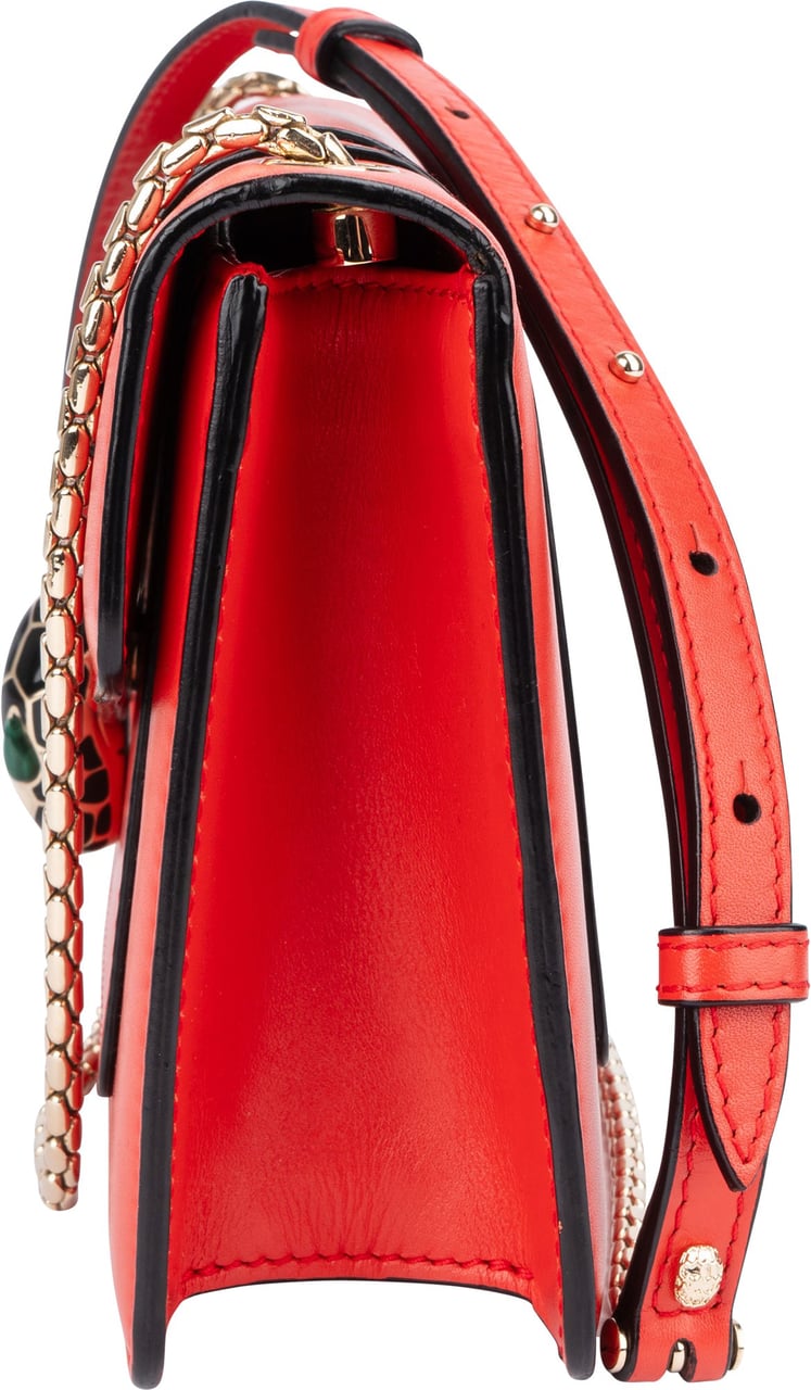Bvlgari Bvlgari Red Leather Serpenti Forever Crossbody Bag Rood