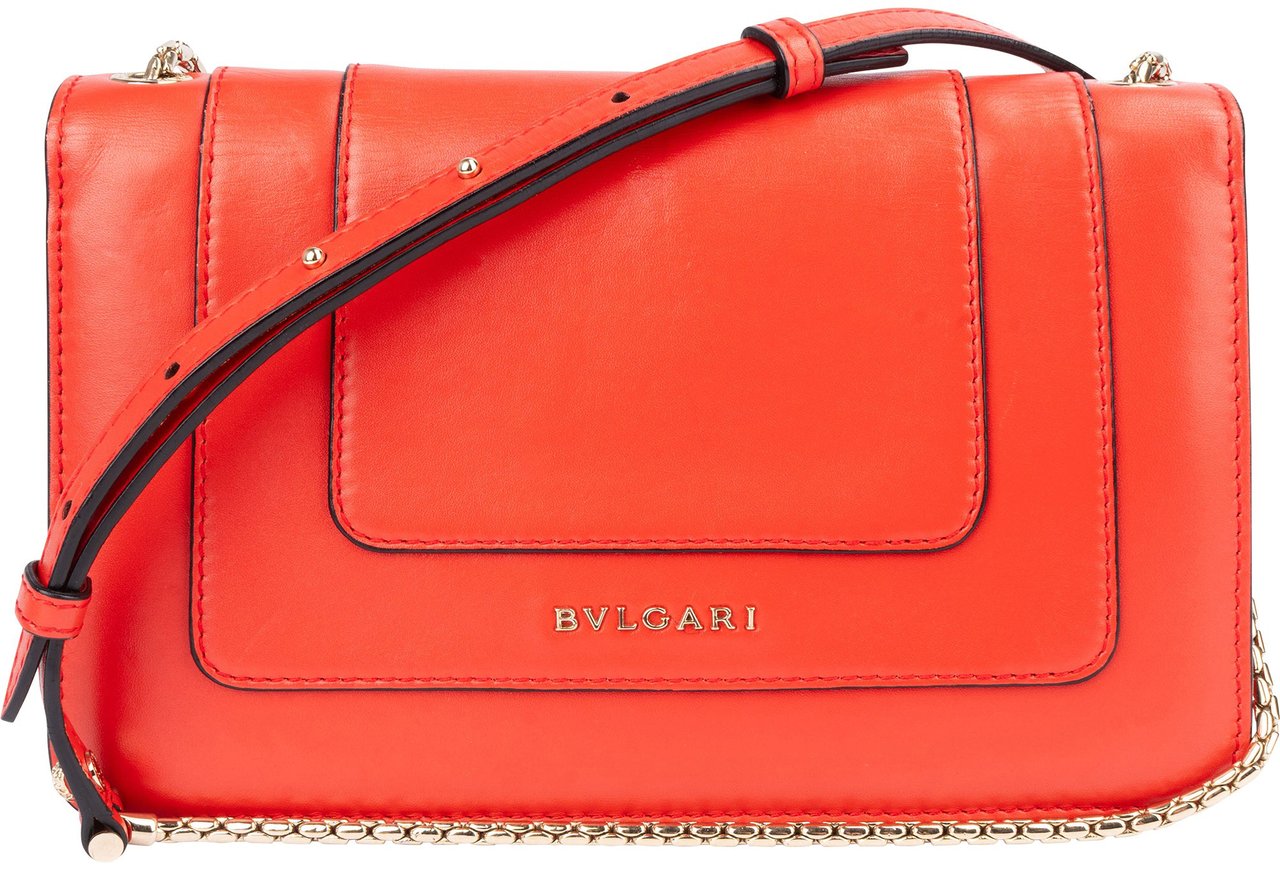 Bvlgari Bvlgari Red Leather Serpenti Forever Crossbody Bag Rood