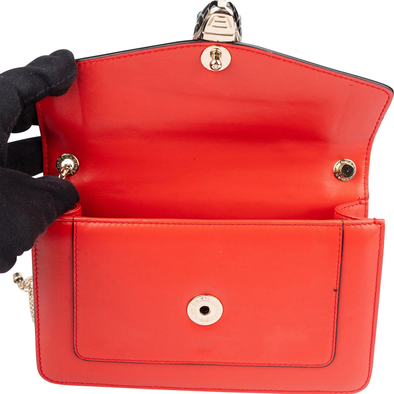 Bvlgari Bvlgari Red Leather Serpenti Forever Crossbody Bag Rood