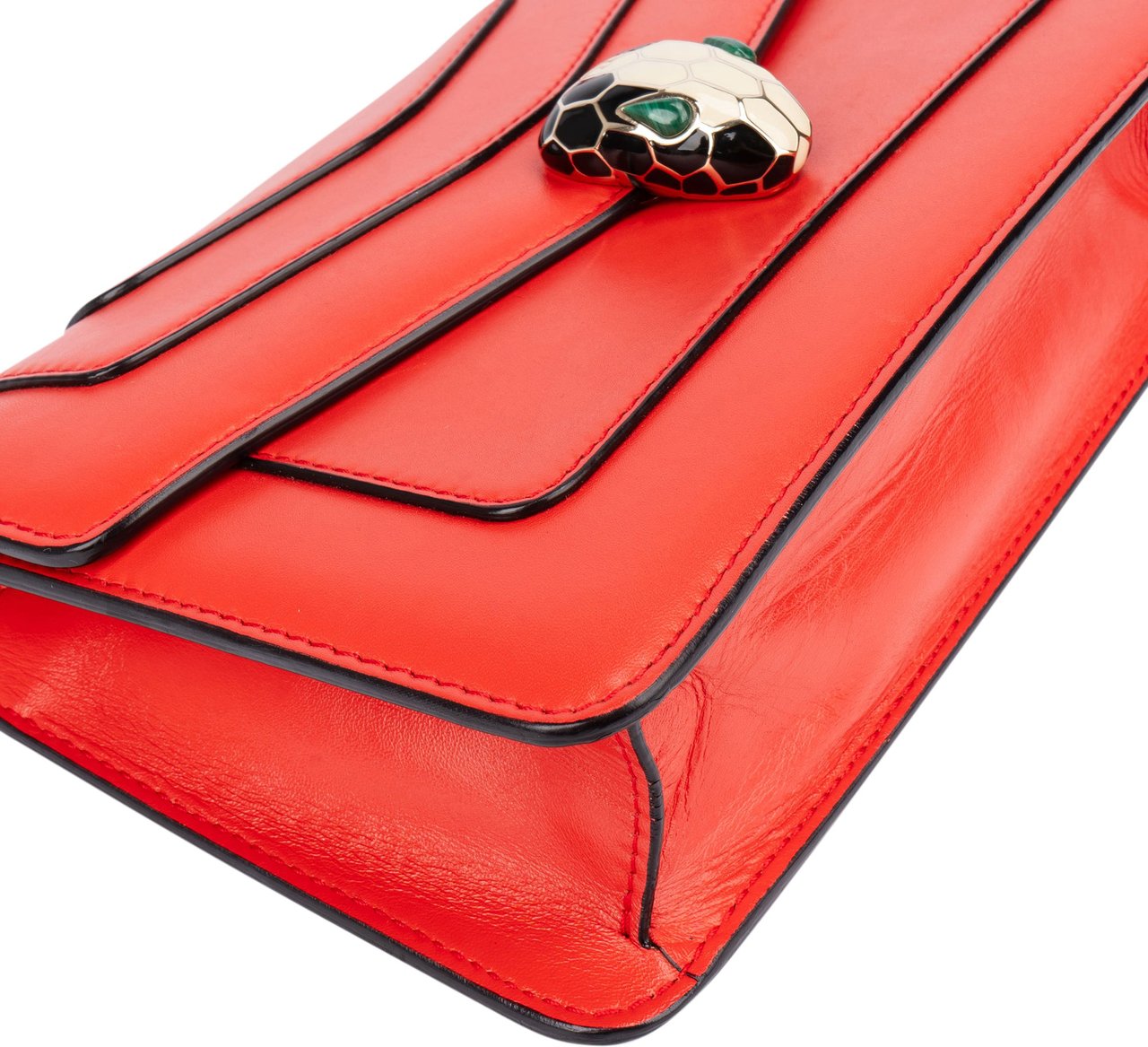 Bvlgari Bvlgari Red Leather Serpenti Forever Crossbody Bag Rood