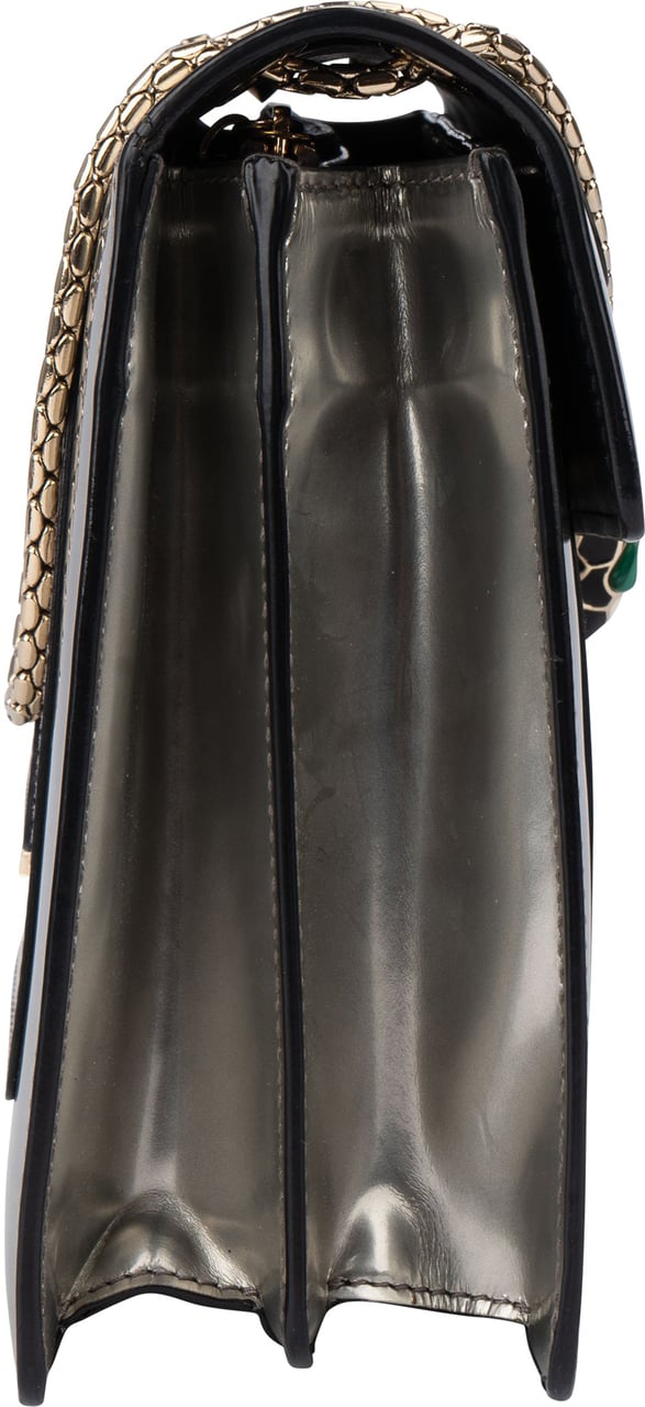 Bvlgari Bvlgari Silver Patent Serpenti Forever Shoulder Bag Zilver