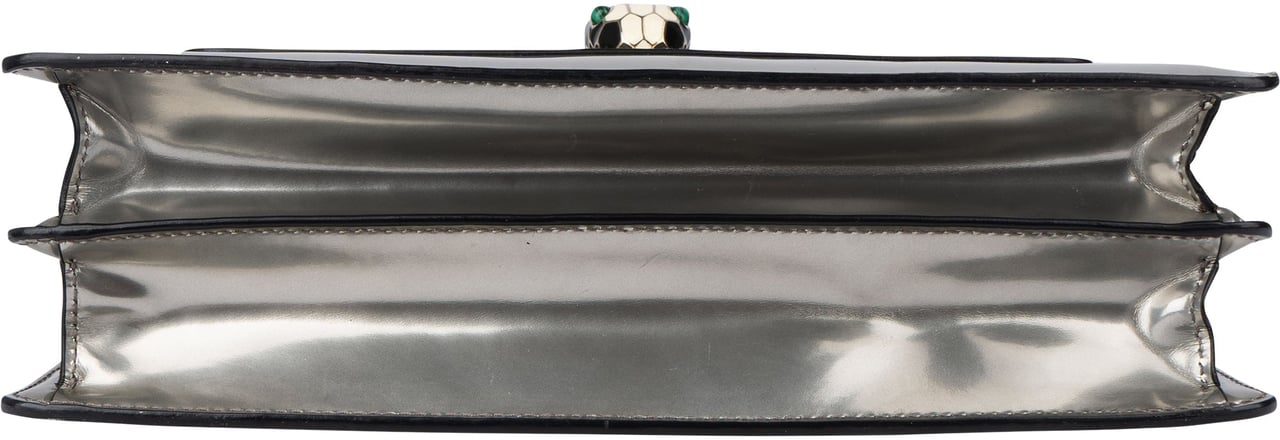 Bvlgari Bvlgari Silver Patent Serpenti Forever Shoulder Bag Zilver