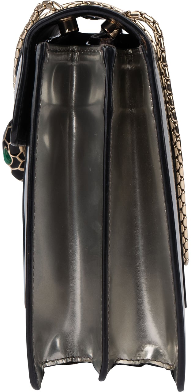 Bvlgari Bvlgari Silver Patent Serpenti Forever Shoulder Bag Zilver