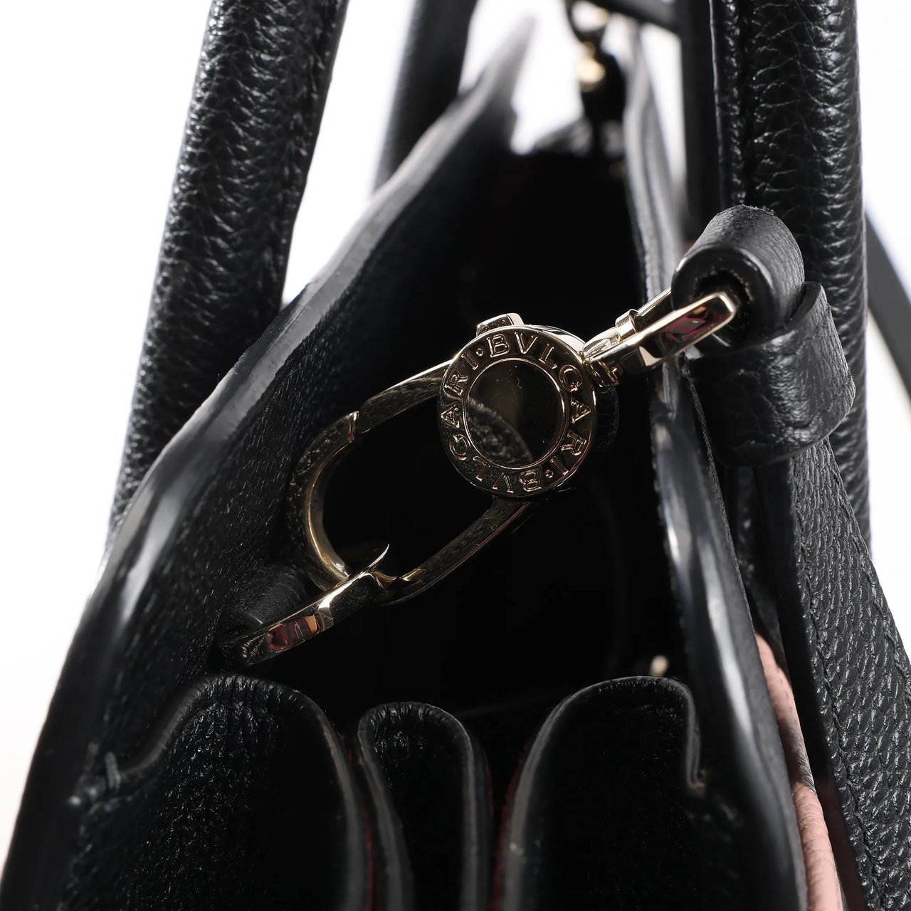 Bvlgari BVLGARI ALBA Leather 2Way Handbag Pink x Black Divers