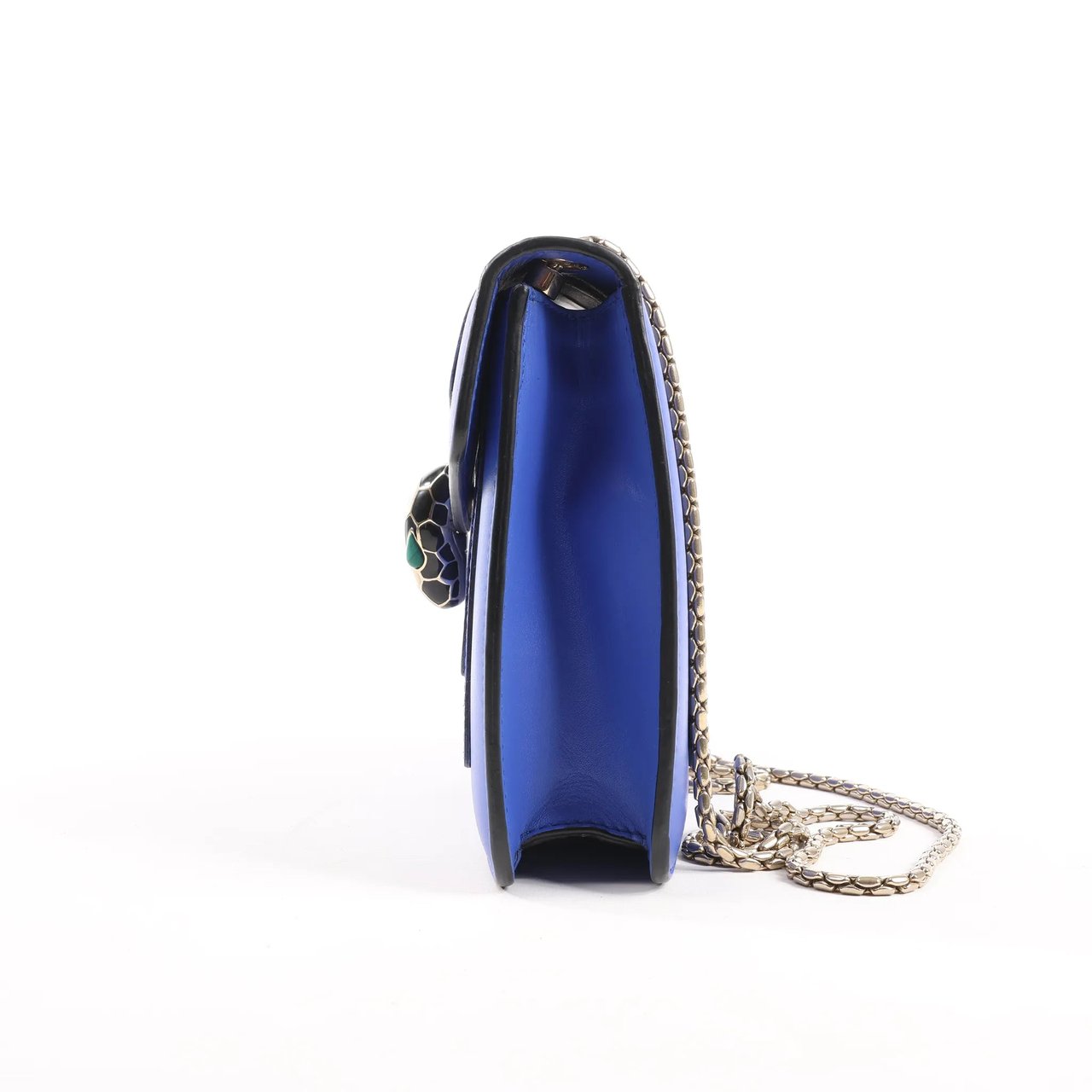 Bvlgari BVLGARI Serpenti Forever Leather Chain Shoulder Bag in Blue Blauw
