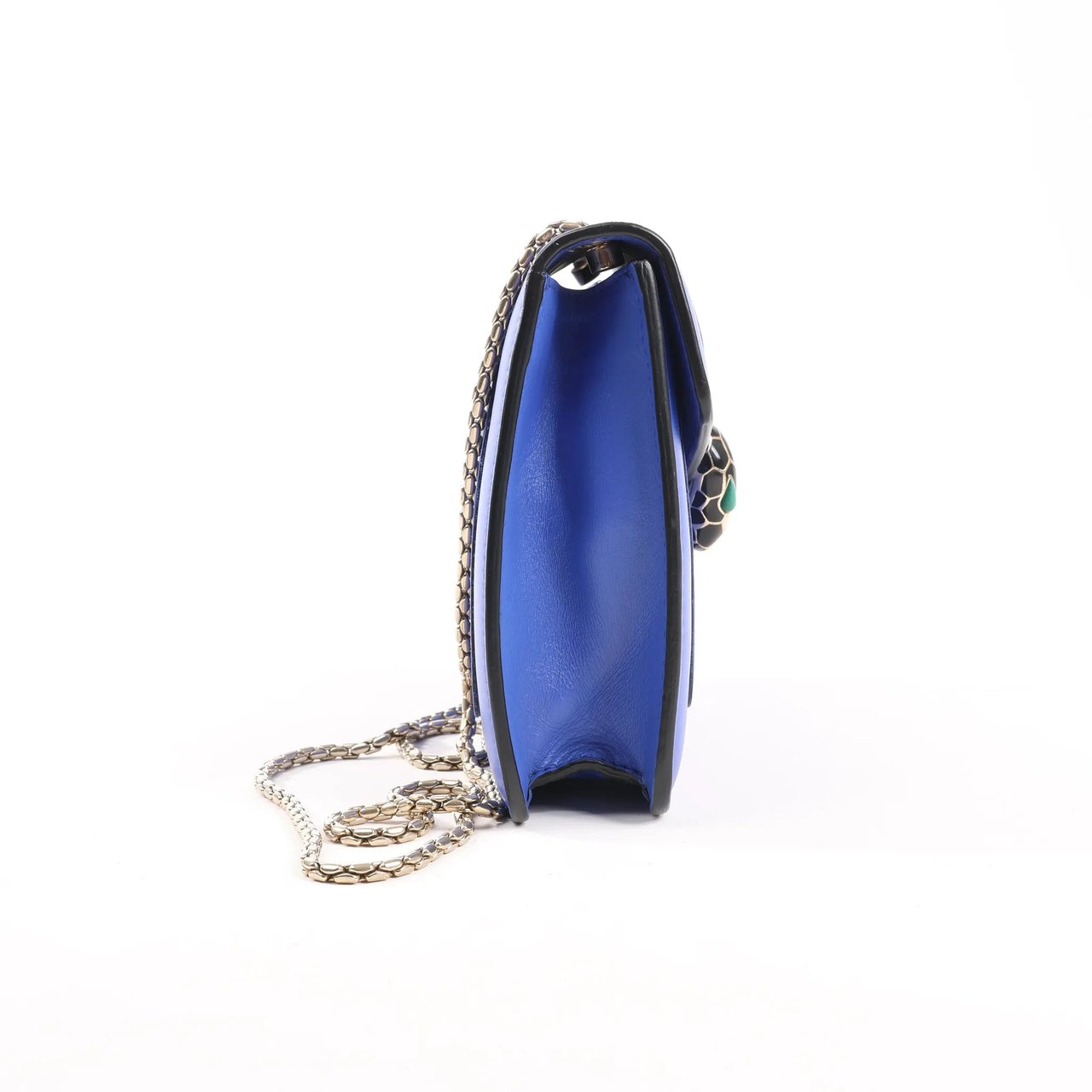 Bvlgari BVLGARI Serpenti Forever Leather Chain Shoulder Bag in Blue Blauw