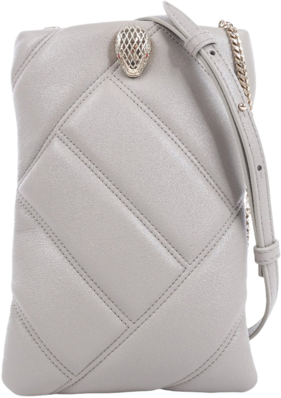 Bvlgari BVLGARI Serpenti Cabochon Chain Leather Shoulder Bag in Gray Grijs